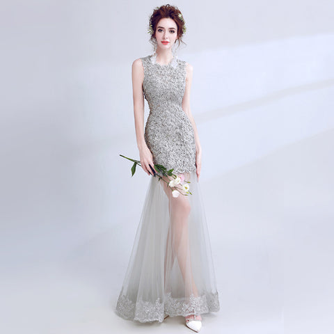 Image of Beading Lace Sleeveless Prom Dress - Itopfox