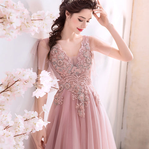 Image of V-Neck Chiffon Lace Maxi Dress - Itopfox