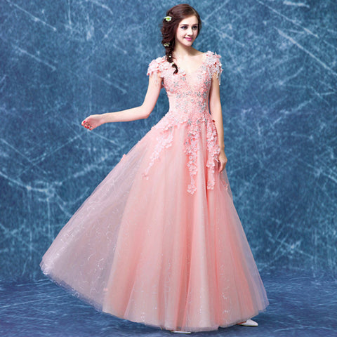 Image of Lace Embroidery V-Neck Maxi Dress - Itopfox