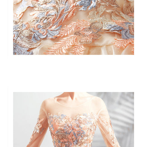 Image of Half Sleeve Beadings Chiffon Dress - Itopfox