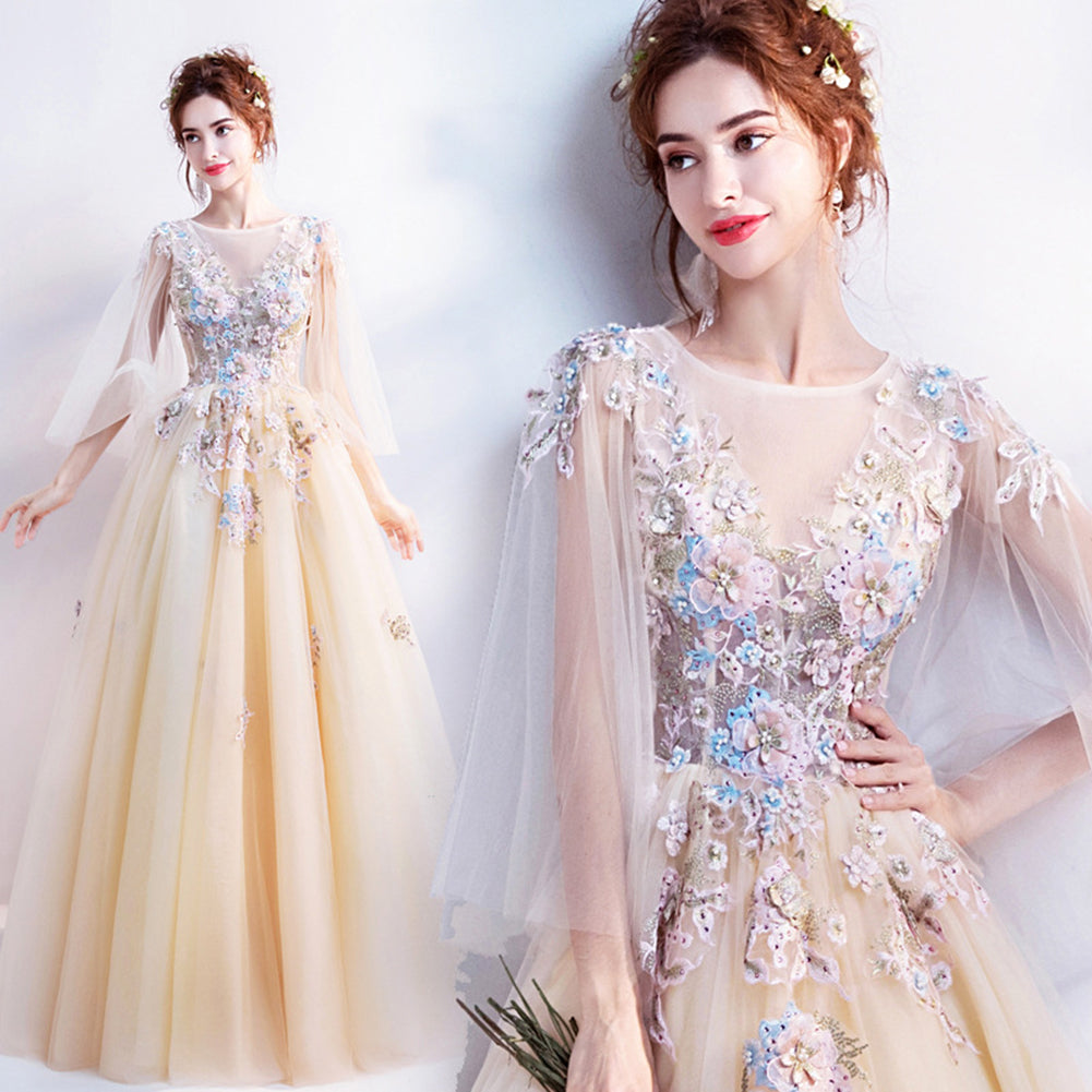 Lace Decorations Tunic Prom Dress - Itopfox