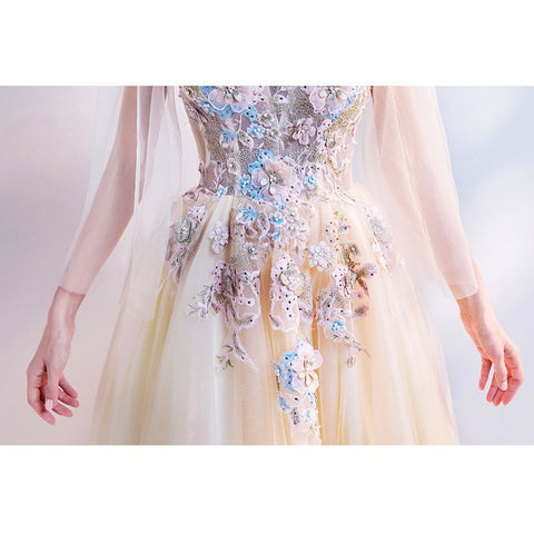 Image of Lace Decorations Tunic Prom Dress - Itopfox