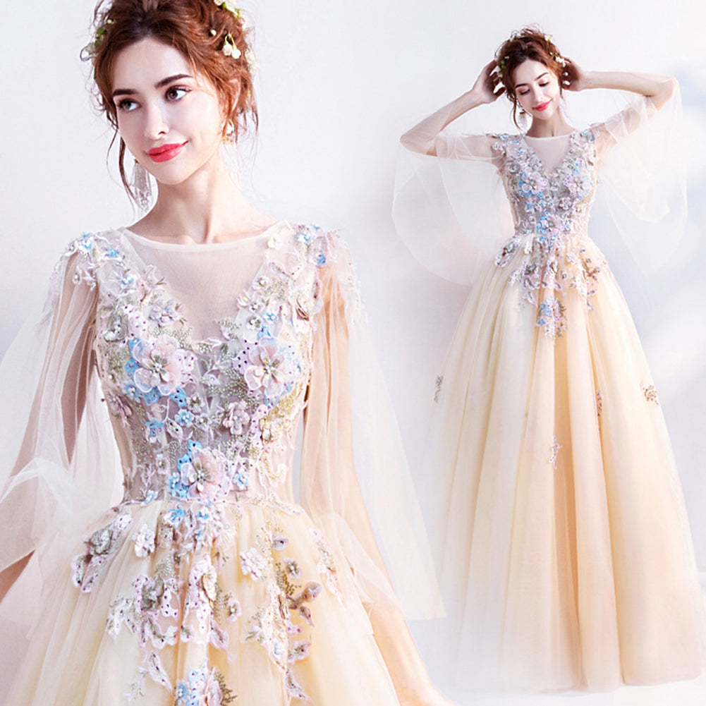 Lace Decorations Tunic Prom Dress - Itopfox