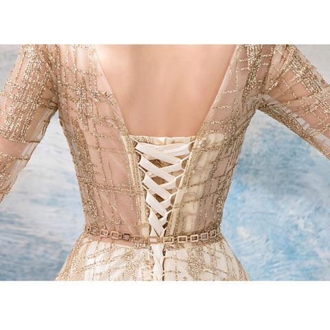 Image of Half Sleeve Chiffon Full Dress - Itopfox