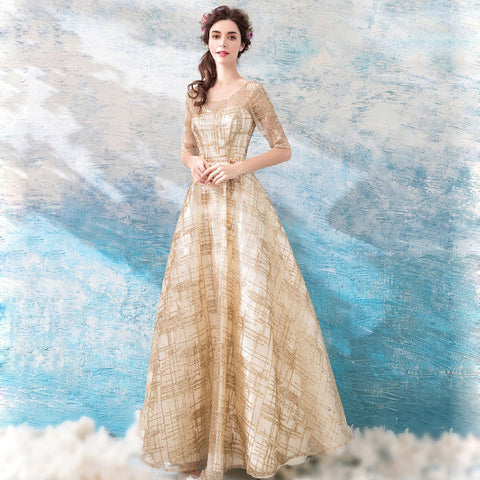 Image of Half Sleeve Chiffon Full Dress - Itopfox