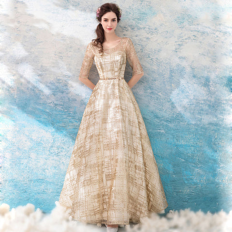 Image of Half Sleeve Chiffon Full Dress - Itopfox