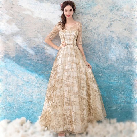 Image of Half Sleeve Chiffon Full Dress - Itopfox