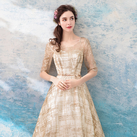 Image of Half Sleeve Chiffon Full Dress - Itopfox