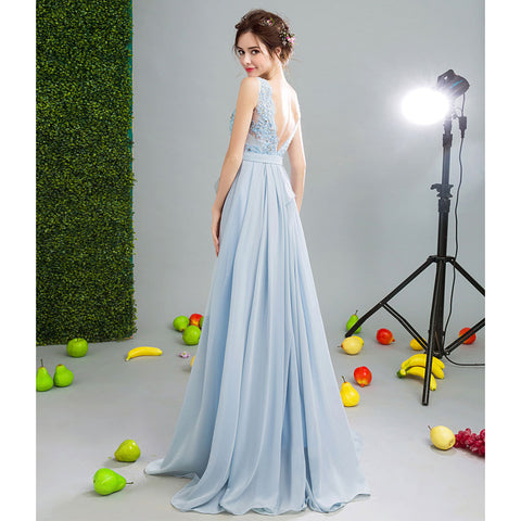 Image of Sleeveless Backless Tunic Prom Dress - Itopfox