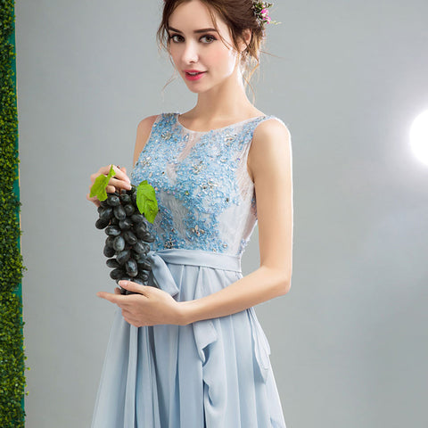 Image of Sleeveless Backless Tunic Prom Dress - Itopfox