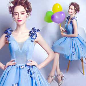 Butterfly V-Neck Homecoming Dress - Itopfox