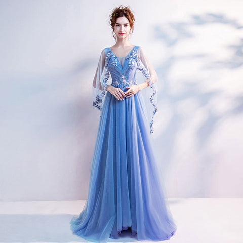 Image of V-Neck Maxi Prom Dress - Itopfox