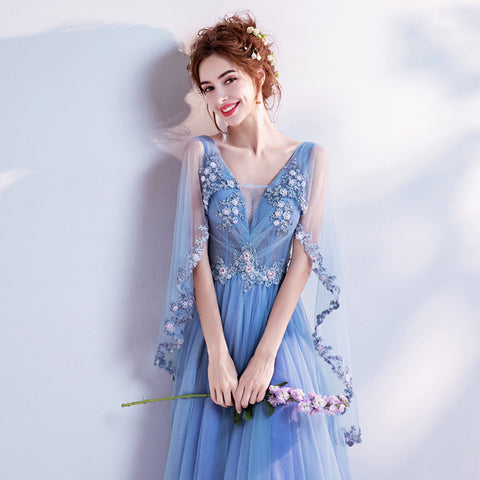 Image of V-Neck Maxi Prom Dress - Itopfox