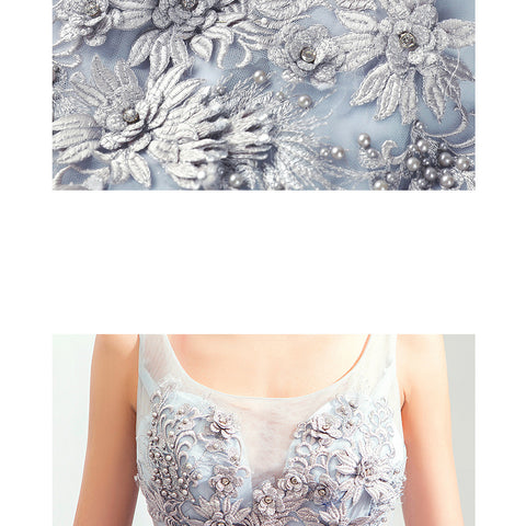 Image of Sleeveless Draggle Tail Prom Dress - Itopfox