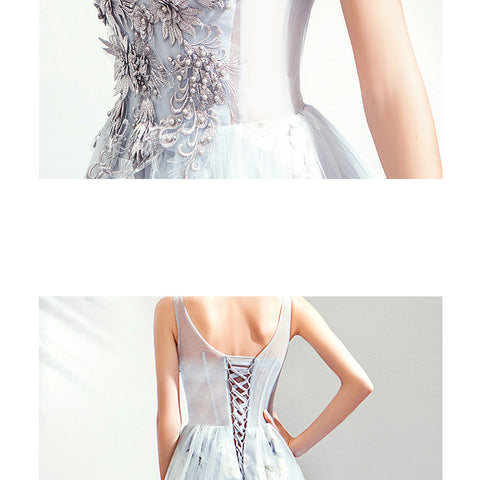 Image of Sleeveless Draggle Tail Prom Dress - Itopfox
