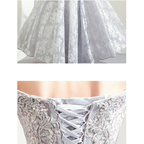 Image of Boat Neck Beadings Maxi Prom Dress - Itopfox