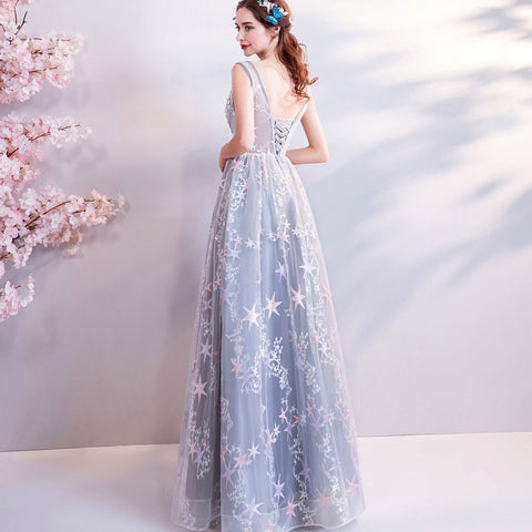 Image of Deep V-Neck Maxi Prom Dress - Itopfox