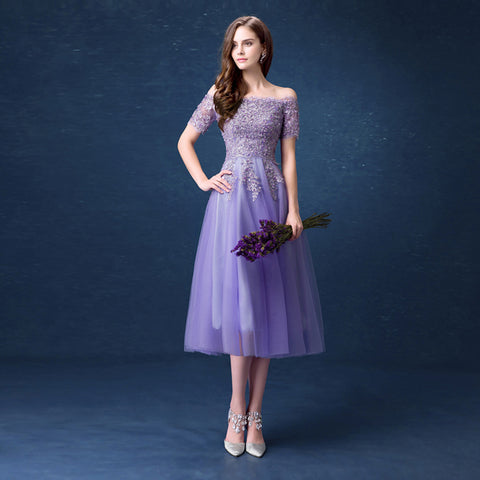 Image of Boat Neck Midi Length Dress - Itopfox