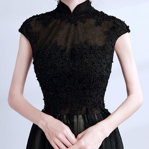 Image of Beading Mandarin Collar Maxi Dress - Itopfox