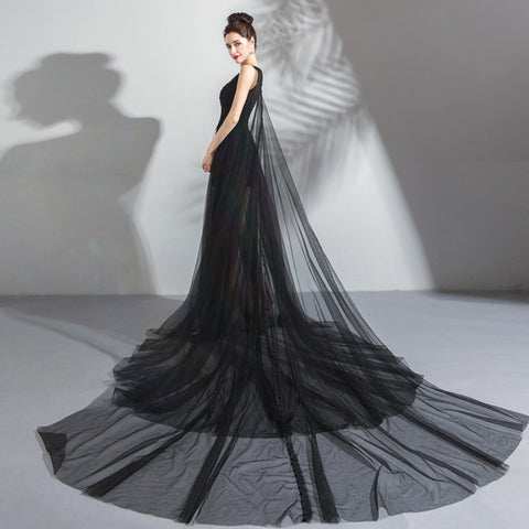Image of Sleeveless Draggle Tail Evening Gowns - Itopfox