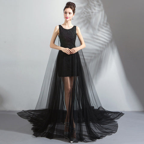 Image of Sleeveless Draggle Tail Evening Gowns - Itopfox