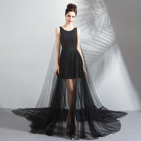 Image of Sleeveless Draggle Tail Evening Gowns - Itopfox