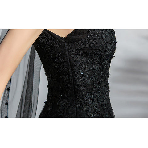 Image of Sleeveless Draggle Tail Evening Gowns - Itopfox