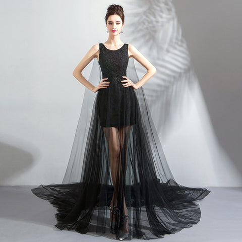 Image of Sleeveless Draggle Tail Evening Gowns - Itopfox