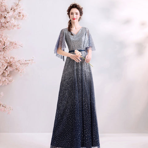 Image of Starry Butterfly Sleeve Maxi Dress - Itopfox
