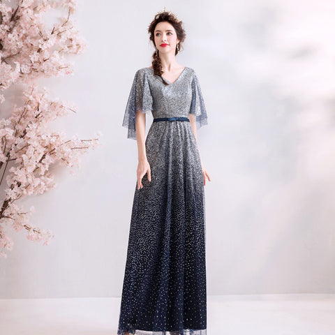 Image of Starry Butterfly Sleeve Maxi Dress - Itopfox
