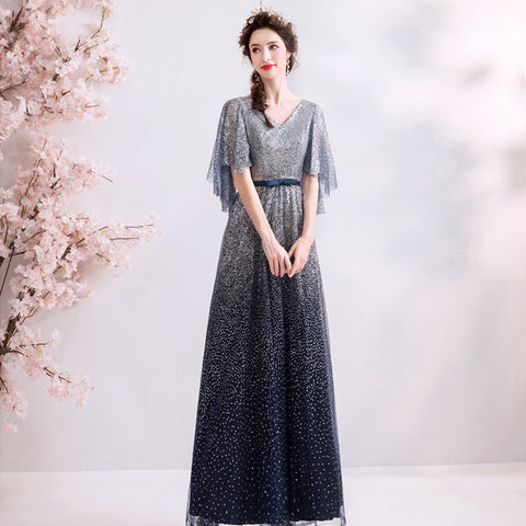 Image of Starry Butterfly Sleeve Maxi Dress - Itopfox