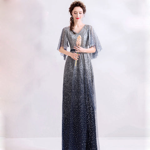 Image of Starry Butterfly Sleeve Maxi Dress - Itopfox