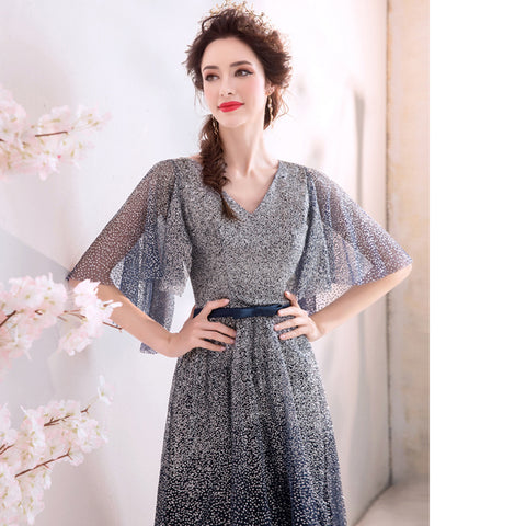 Image of Starry Butterfly Sleeve Maxi Dress - Itopfox