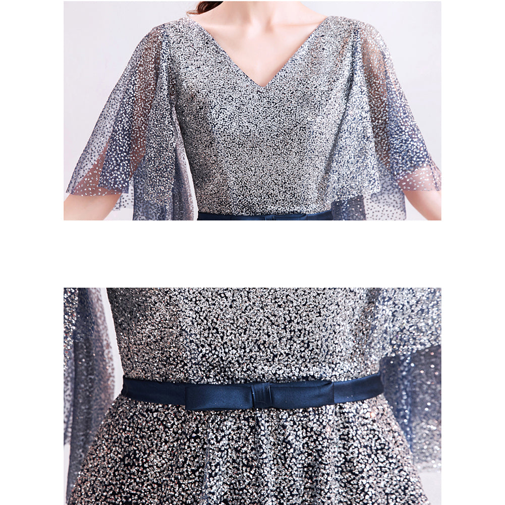 Starry Butterfly Sleeve Maxi Dress - Itopfox