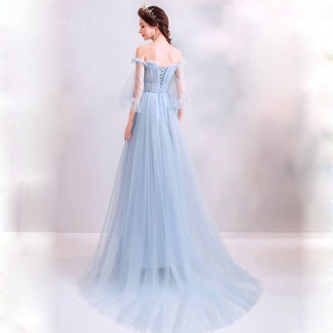 Image of Puff Sleeve Off Shoulder Maxi Dress - Itopfox