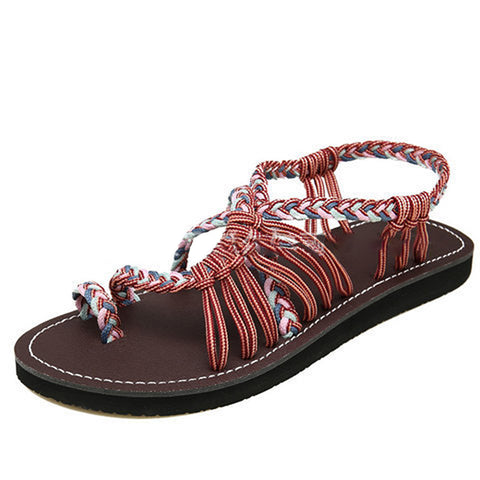 Image of Rope Braided Flat Sandals - Itopfox