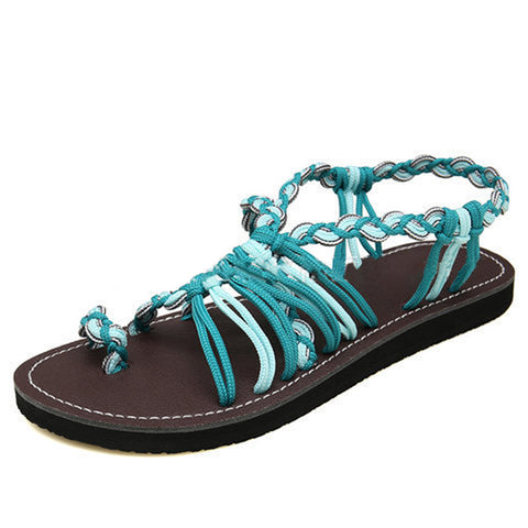 Image of Rope Braided Flat Sandals - Itopfox