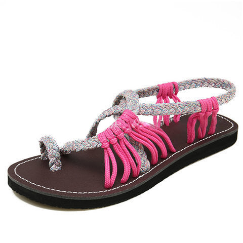 Image of Rope Braided Flat Sandals - Itopfox
