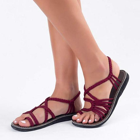 Image of Rope Braided Flat Sandals - Itopfox