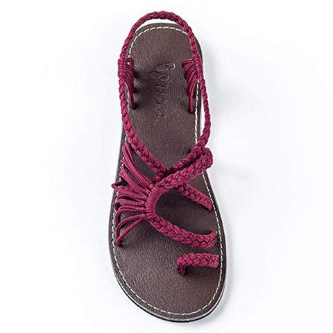 Image of Rope Braided Flat Sandals - Itopfox