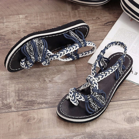 Image of Handmade Braided Flat Sandals - Itopfox