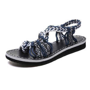 Handmade Braided Flat Sandals - Itopfox
