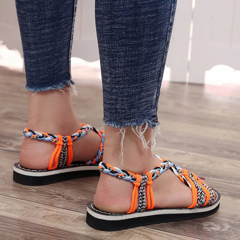 Image of Handmade Braided Flat Sandals - Itopfox
