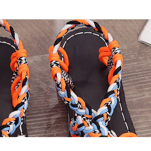 Image of Handmade Braided Flat Sandals - Itopfox