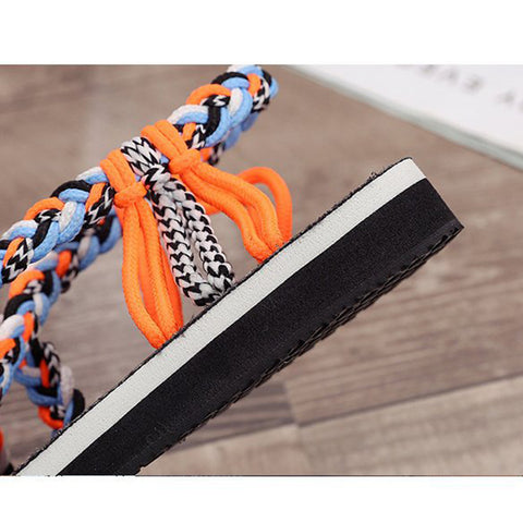 Image of Handmade Braided Flat Sandals - Itopfox