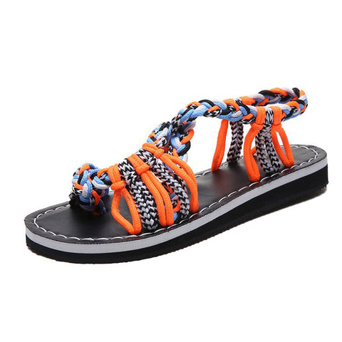 Image of Handmade Braided Flat Sandals - Itopfox