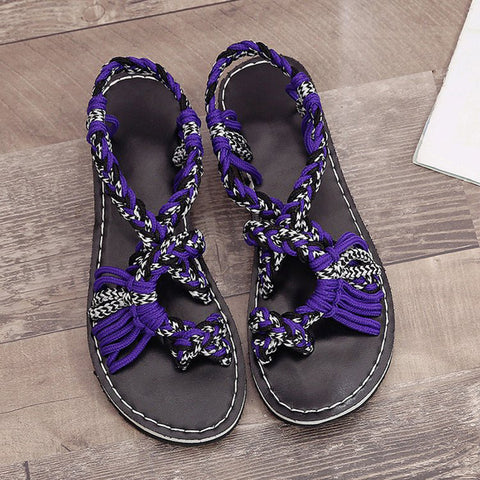 Image of Handmade Braided Flat Sandals - Itopfox