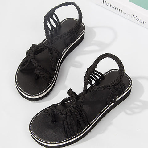 Image of Woven Braided Flat Walking Sandals - Itopfox