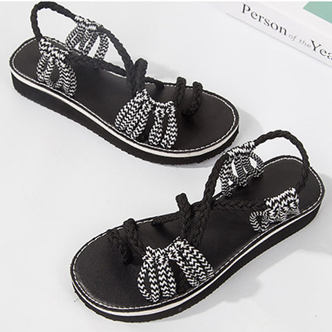 Image of Woven Braided Flat Walking Sandals - Itopfox