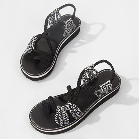 Image of Woven Braided Flat Walking Sandals - Itopfox